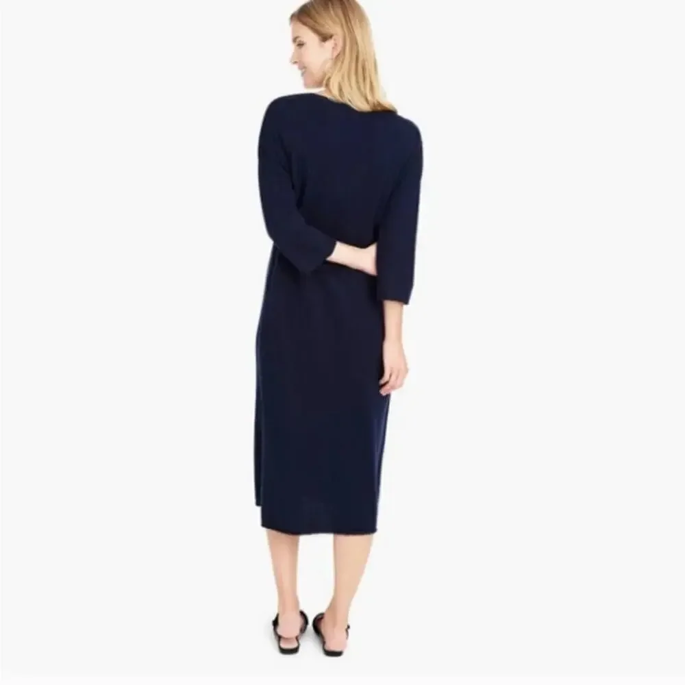 J. Crew x Demylee Ribbed Merino Wool Dress Sz S Navy